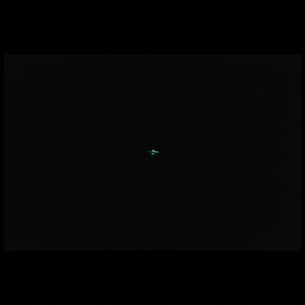 A distant UFO beaming down energy in deep space
